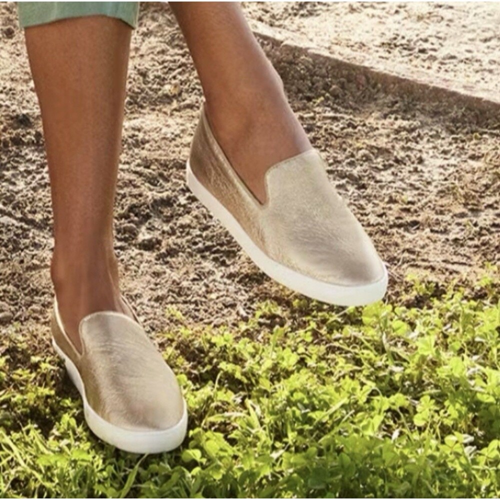 Birdies The Swift Womens Size 12 Gold Metallic Slip-On Sneaker Loafer